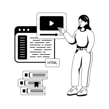 html kodlama öğretim ve web eğitiminin eğitici kabartma çizimi