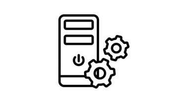 Bilgisayar ayarlarının canlandırılmış simgesi kavramını gösteren çarklı çarklar