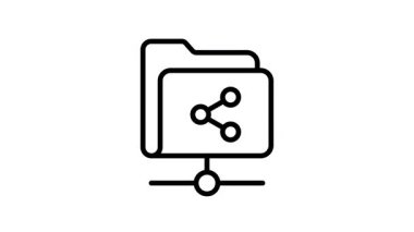 Paylaşılan dizin, ağ dizini canlandırılmış simge tasarımı, premium vektör