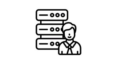 Çalışan veritabanı canlandırılmış simge tasarımı modern stilde