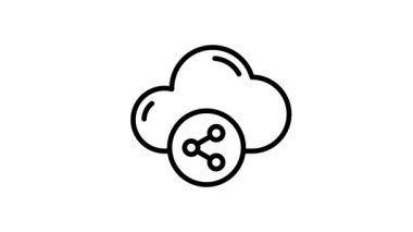 Bulut paylaşımı, modayı takip eden bulut paylaşımının canlandırılmış simgesi