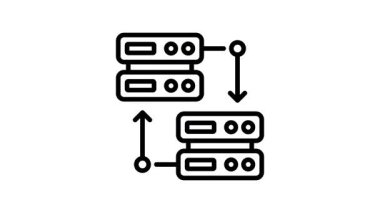 Veri sunucusu ve ok, veri paylaşımının canlandırılmış simgesini gösteriyor