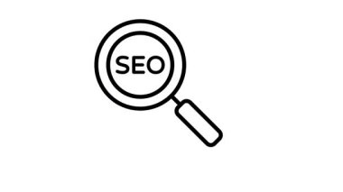 Seo optimizasyonu canlandırılmış simge tasarımı, premium kullanıma hazır