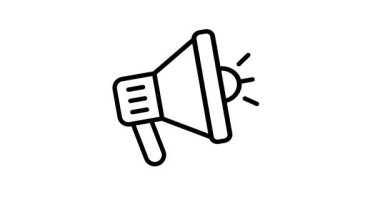 Düzenlenebilir tarzda megafonun güzel tasarlanmış animasyon simgesi, hoparlörün kişiselleştirilebilir vektörü