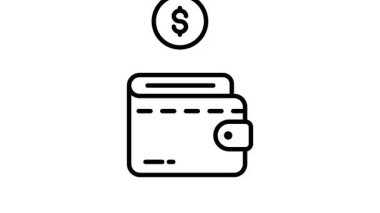 Para cüzdanı taşıyıcısı, cüzdanın canlandırılmış simgesi düzenlenebilir para biçiminde dolar sikkesi