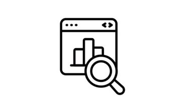 Beyaz arkaplanda izole edilmiş modada web analizinin canlandırılmış bir simgesi