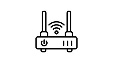 Wifi router canlandırılmış simge tasarımı, kablosuz internet sağlayıcısı