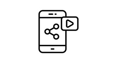 Modern tasarım tarzında mobil paylaşımın canlandırılmış simgesi