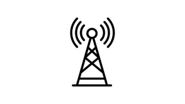 Geniş bant ağ antenli simge tasarımı, premium vektör