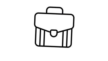 İş portföyü vektör tasarımı, düzenlenebilir biçimdeki iş çantasının inanılmaz bir animasyon simgesi