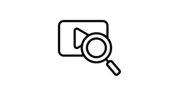 Video oynatıcı video büyüteci, video arama simgesi canlandırılmış konsept