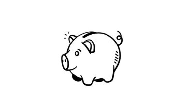 Tasarruf sembolü olarak, kumbaranın el çizimi simgesi..