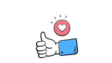 Finans başarısı, onay ve olumlu geri bildirim için canlandırılmış simgeyi başparmağıyla parmakla.