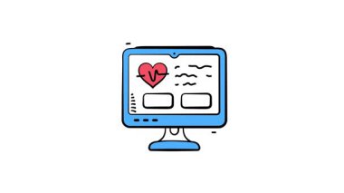 Modern tasarım tarzında sağlık monitörünün bu inanılmaz animasyon ikonunu alın