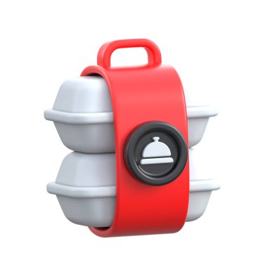 Burada istiflenmiş beslenme çantalarının 3 boyutlu özel bir çizimi var.