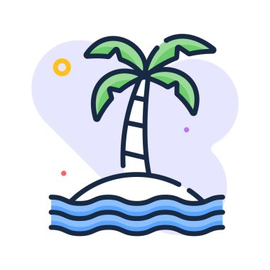 Ramazan için palmiye ağacını temsil eden modern bir taslak simgesi