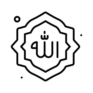 İslam inancını temsil eden modern bir çizgi simgesi, premium vektör