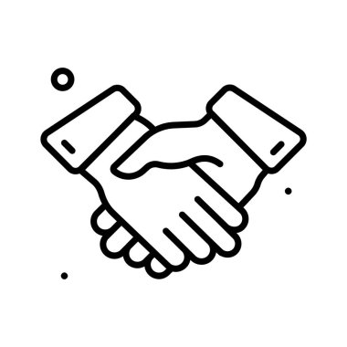 Bayram kutlamaları için el sıkışmayı temsil eden iyi hazırlanmış bir çizgi simgesi