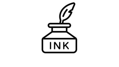 Modern tarzda dikkatlice hazırlanmış mürekkep kabı vektörü