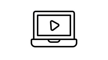 Video dersi, çevrimiçi ders, video öğretici canlandırma simgesi tasarımı modada