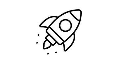 Uzay gemisi, roket vektör tasarımının görsel olarak mükemmel canlandırılmış simgesi