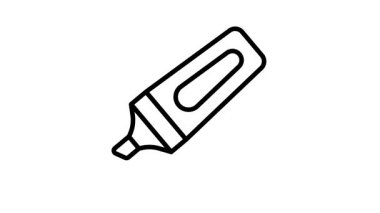 Vurgulayıcı, kırtasiye ögesi vektörünün bu yaratıcı olarak tasarlanmış canlandırılmış simgesini kontrol edin