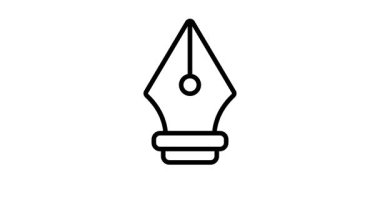 Kalem canlandırmalı simge, yazmak, çizmek ve yaratıcı uygulamalar için ideal