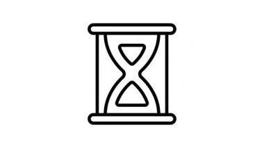 Moda tarzında düzenlenebilir bir kum saati vektörü, canlandırılmış simge kullanmaya hazır