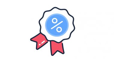 İndirim rozeti canlandırılmış simge. Alışveriş teklifleri, satışlar ve terfiler.