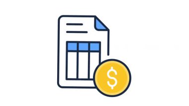 Alışveriş makbuzları, faturalar ve çevrimiçi ödeme kayıtlarını sembolize eden fatura canlandırma simgesi