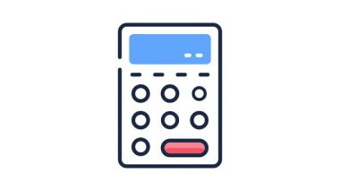 Finans, bütçe ve ecommerce ödeme hesaplamalarını temsil eden hesaplayıcı canlandırma simgesi