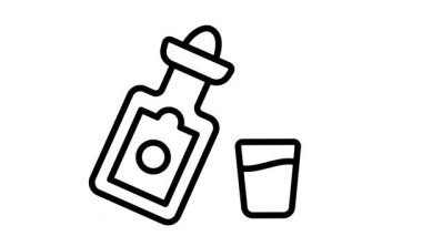 Geleneksel tekila şişesinin taslak biçimli animasyon ikonu