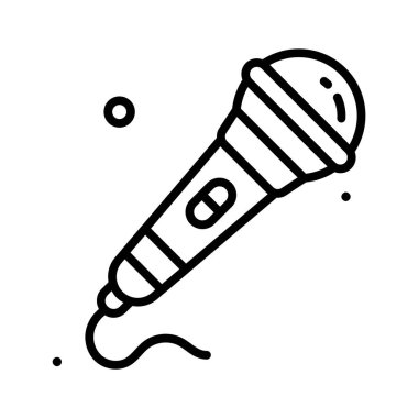 Kadınların Gündüz Farkındalığı teması için mikrofon dinamik çizgi simgesi