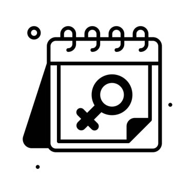 Kadınlar Günü kutlama teması için takvimin modern simgesi