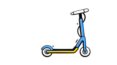 Ellerinizi bu inanılmaz canlandırılmış elektrikli scooter ikonuna, modern vektöre koyun.