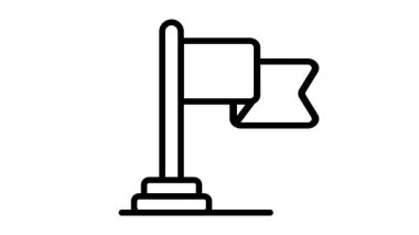 Bayrağın çizgi biçimli canlandırılmış simgesi premium kullanım için hazırdır