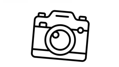 Çizgi biçiminde tasarlanmış kameranın canlandırılmış simgesini kullanmaya hazır