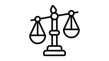 Dengeli adalet ölçekli sembolün animasyon simgesi