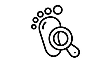 Ayak izi delil izinin birinci sınıf doğrusal canlandırılmış simgesi.