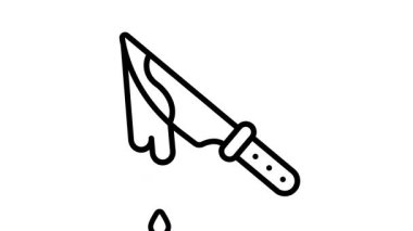 Kanlı bıçak silahının doğrusal animasyon simgesini düzenlemek kolay