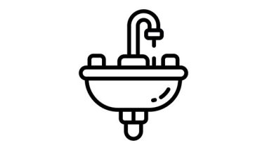 Mutfak lavabosunun animasyon simgesini kullanmaya hazır