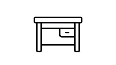 Modern bilgisayar tablosunun şık bir çizgisel canlandırma simgesi