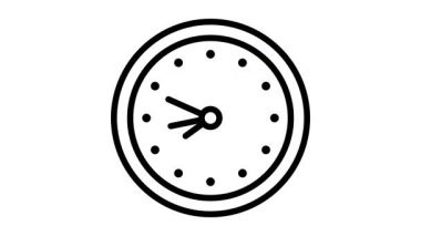 Klasik duvar saatinin görsel olarak çekici doğrusal canlandırılmış simgesi