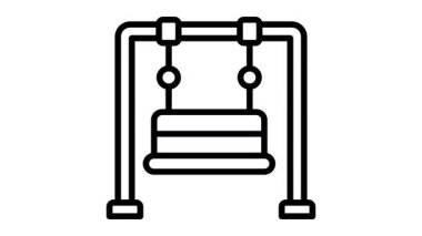 Rahatlatıcı sundurma salıncağının modern doğrusal animasyon simgesi