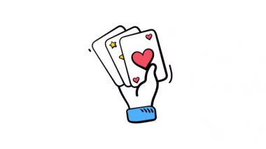 Kumarhane temalı, kart canlandırmalı simge tasarımı oynanıyor