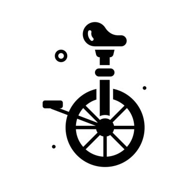 Sirk tek tekerlekli bisiklet performansının görsel olarak çekici simgesi