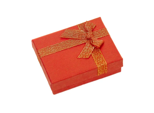 Caja de regalo roja con lazo — Foto de Stock