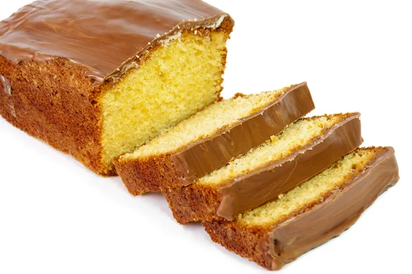 Sır beyaz izole Çikolata pasta. Seçici odak