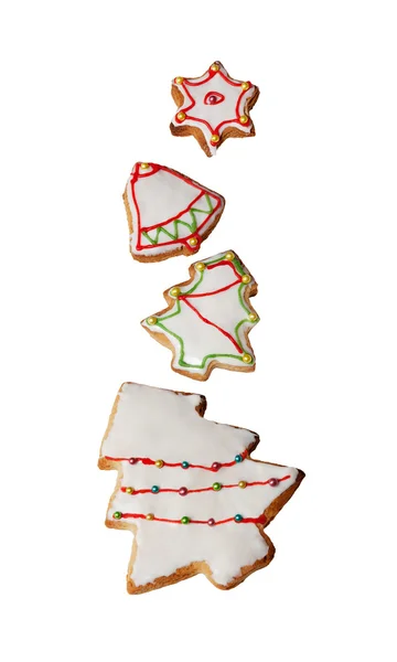 Galletas de Navidad caseras sobre un fondo blanco —  Fotos de Stock