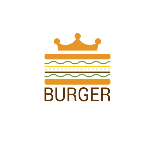 Burger king shop icon logo design — Stock Vector